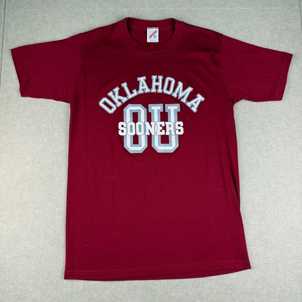Vintage Oklahoma Sooners‎ T Shirt Mens M Red NCAA Sports Single Stitch USA